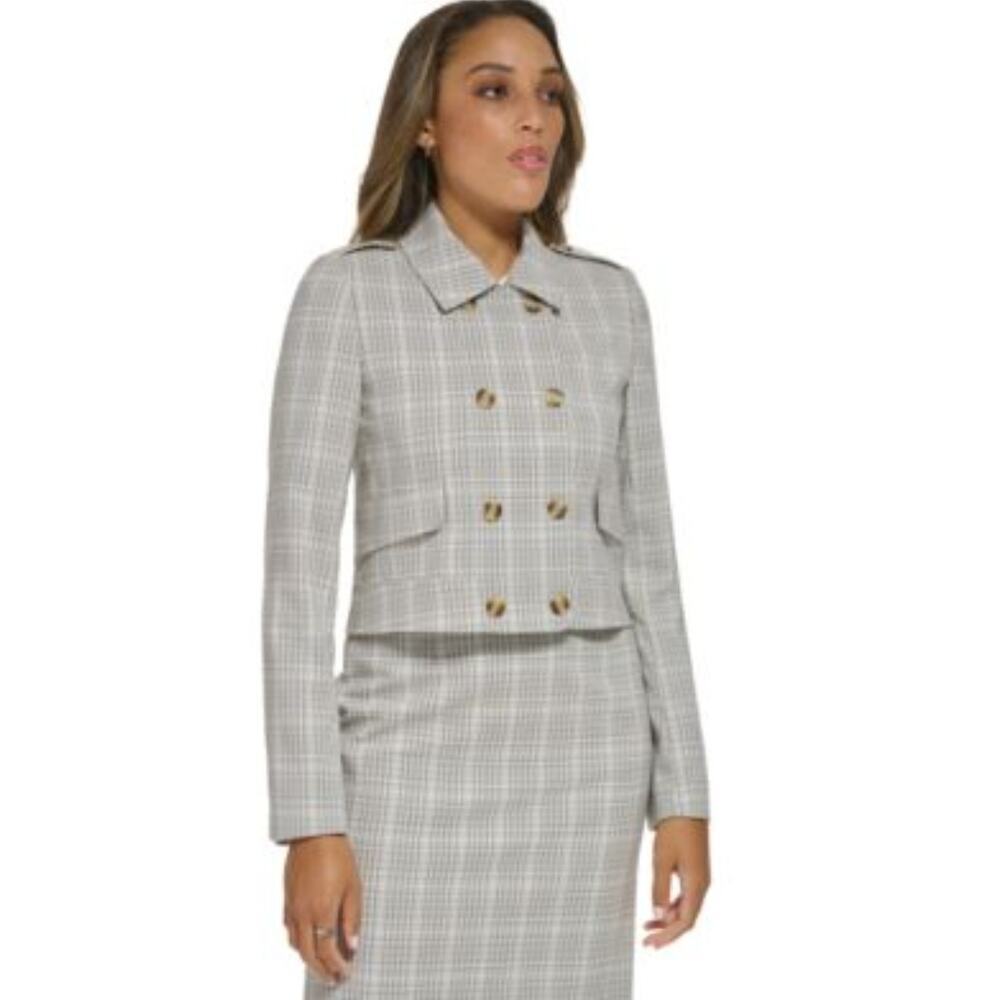 Calvin Klein Gray Plaid Blazer